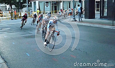 Professional Women Bicycling Racers Competing Editorial Stock Photo